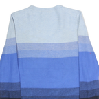 TOMMY HILFIGER Womens Blue & Navy Patterned V-Neck Basic Knit Jumper Size M