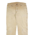 DICKIES Mens Beige Regular Fit Straight Leg Denim W34 L30 Workwear Utility Jeans