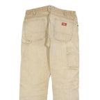 DICKIES Mens Beige Regular Fit Straight Leg Denim W34 L30 Workwear Utility Jeans