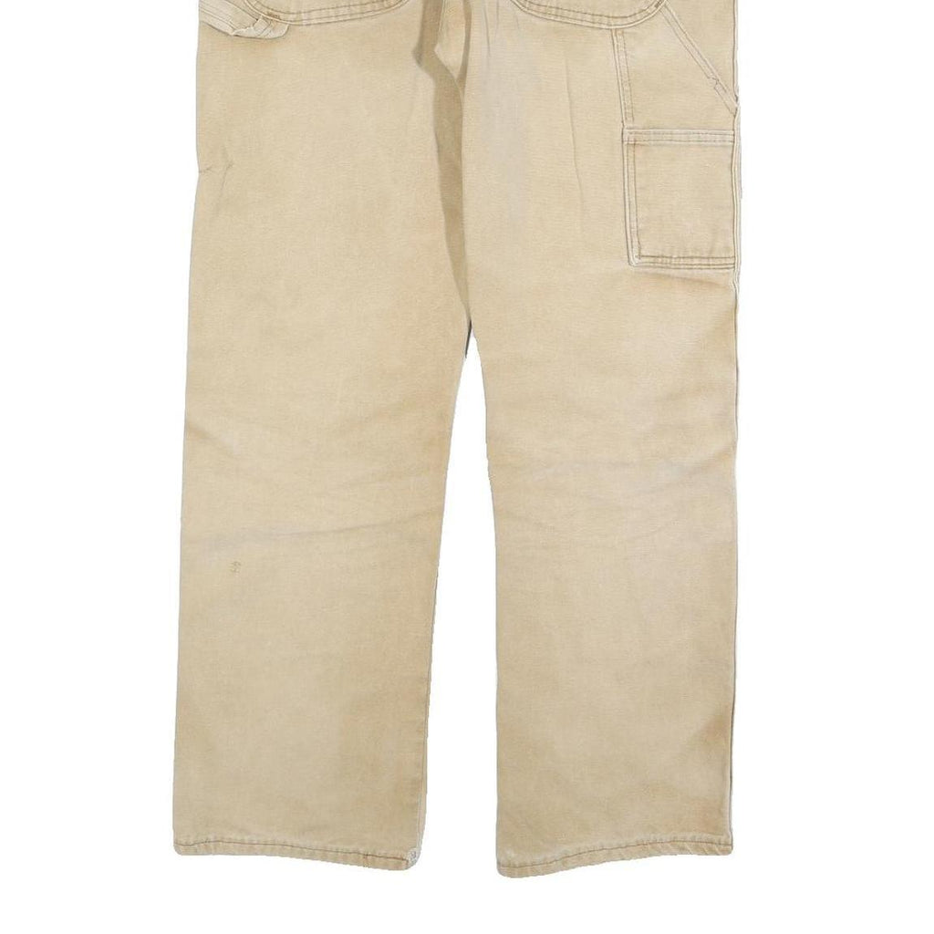 DICKIES Mens Beige Regular Fit Straight Leg Denim W34 L30 Workwear Utility Jeans