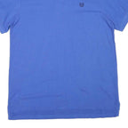 CHAPS Mens Blue Short Sleeve Embroidered Logo Polo Shirt L Classic Cotton Blend