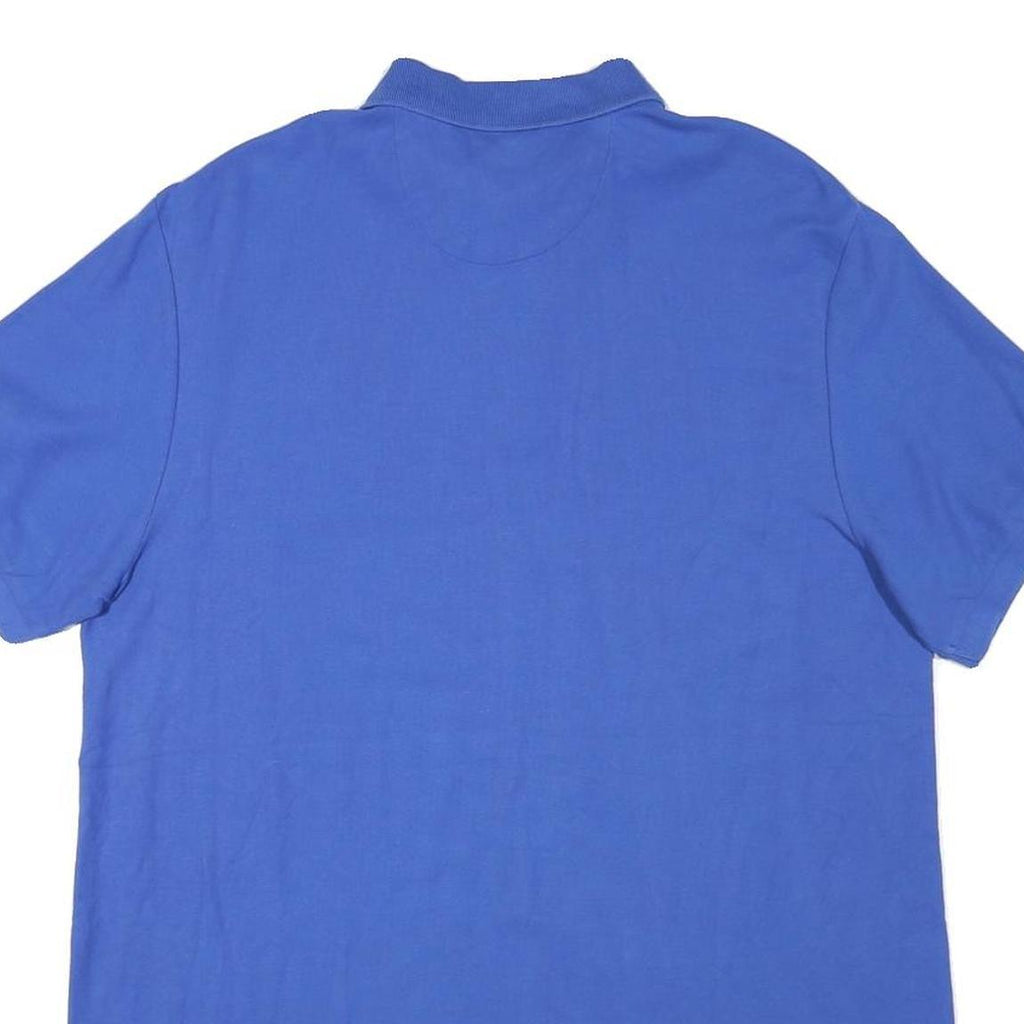 CHAPS Mens Blue Short Sleeve Embroidered Logo Polo Shirt L Classic Cotton Blend