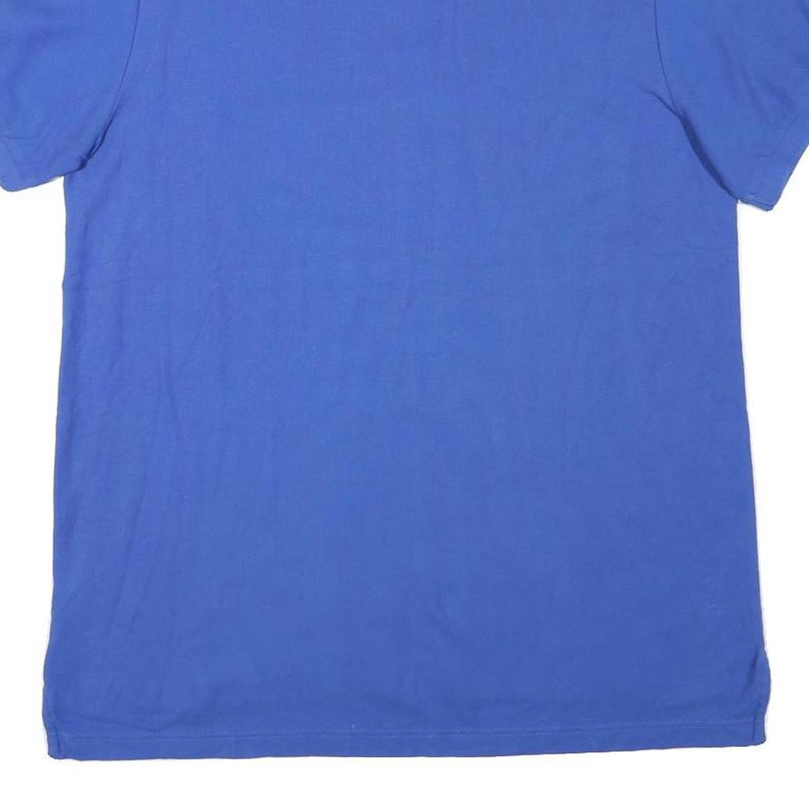 CHAPS Mens Blue Short Sleeve Embroidered Logo Polo Shirt L Classic Cotton Blend