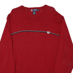 CHAPS Mens Red Patterned Jumper Crew Neck Basic Knit 2XL Cotton Blend Comfort
