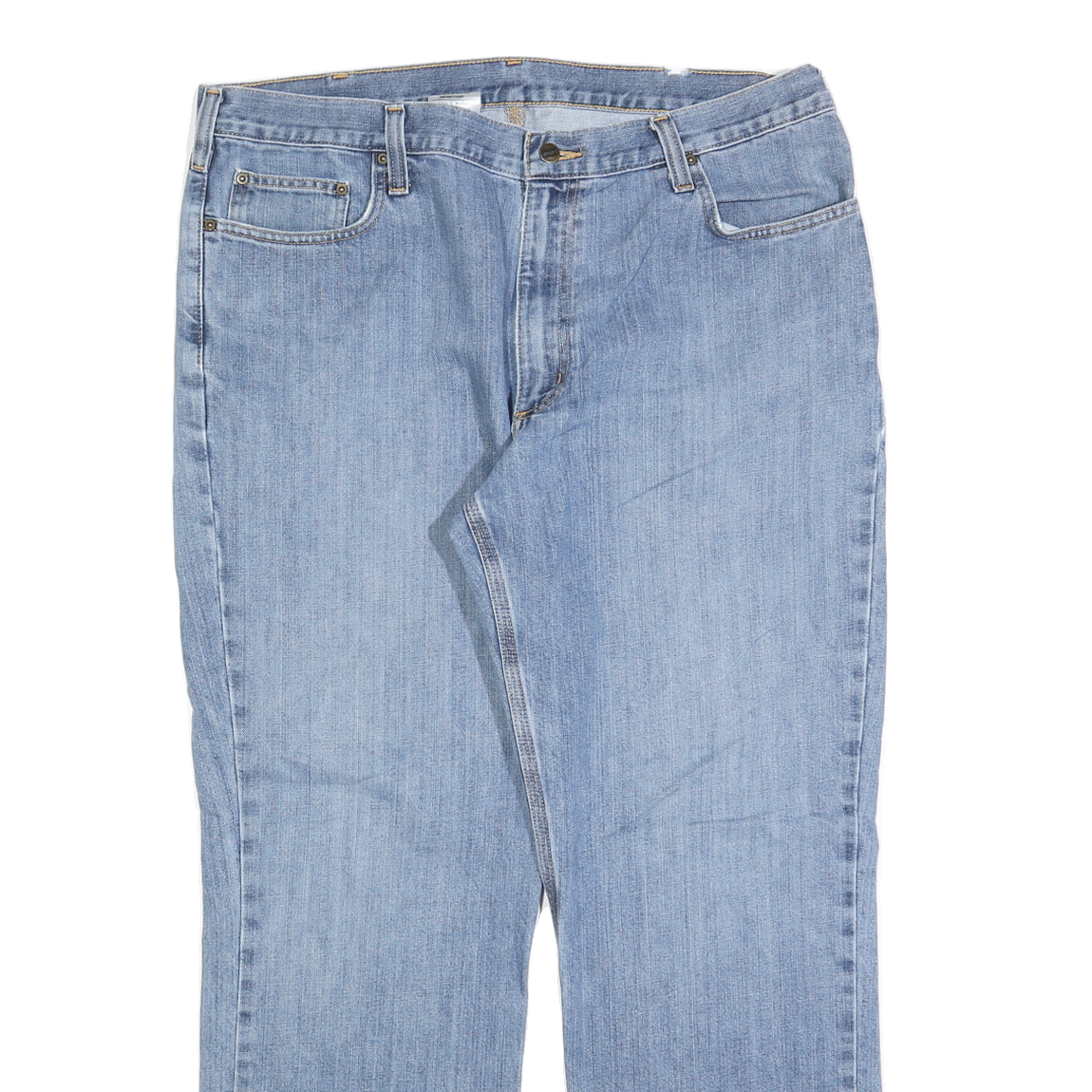 CARHARTT Mens Jeans Blue Relaxed Straight Denim Medium W40 L32 Workwear Zip