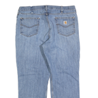 CARHARTT Mens Jeans Blue Relaxed Straight Denim Medium W40 L32 Workwear Zip