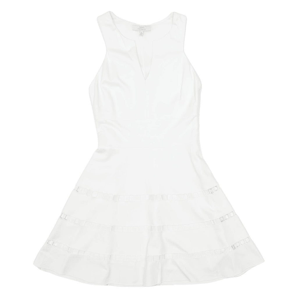 ROBERT RODRIGUEZ Womens Skater Dress White Viscose Sleeveless Knee Length S