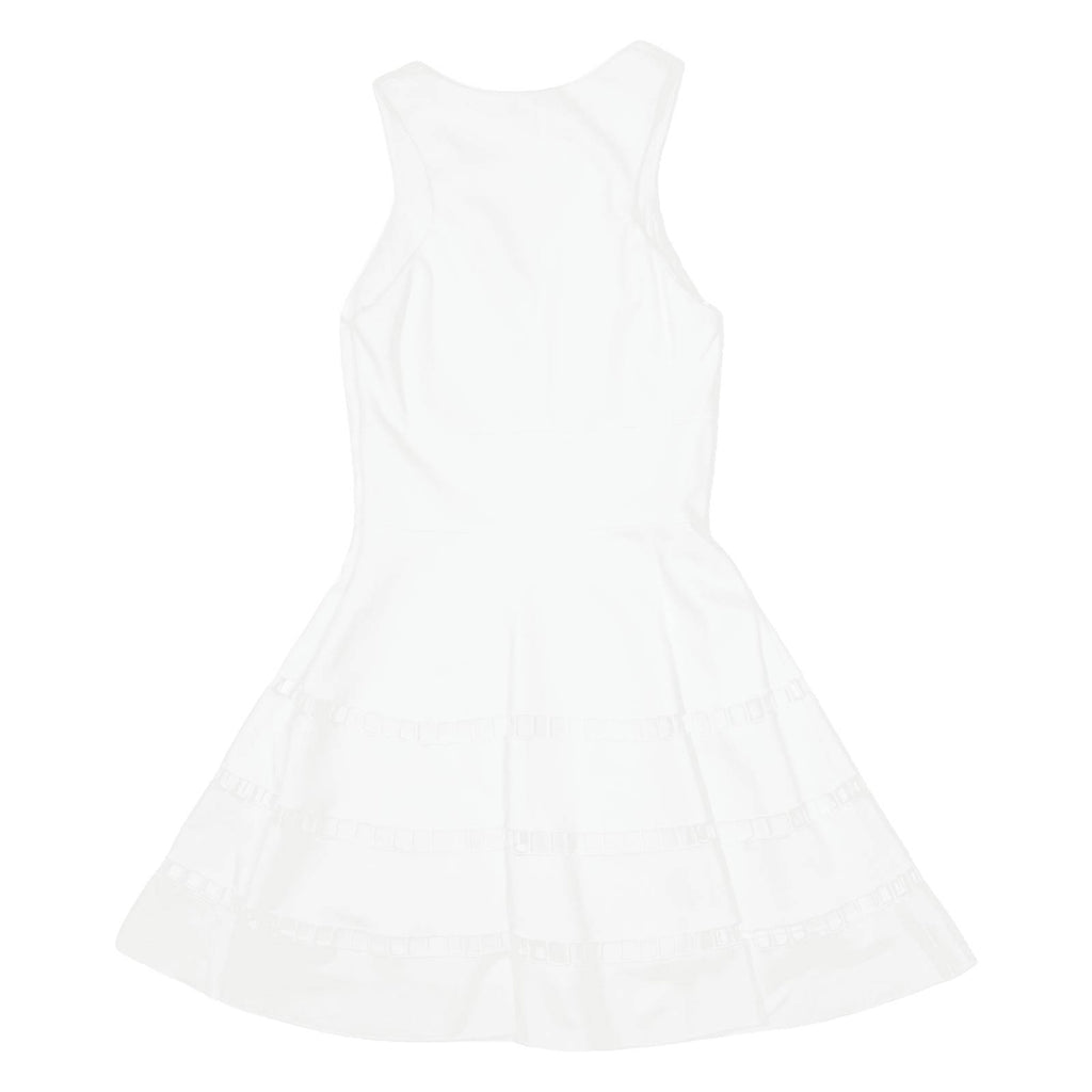 ROBERT RODRIGUEZ Womens Skater Dress White Viscose Sleeveless Knee Length S