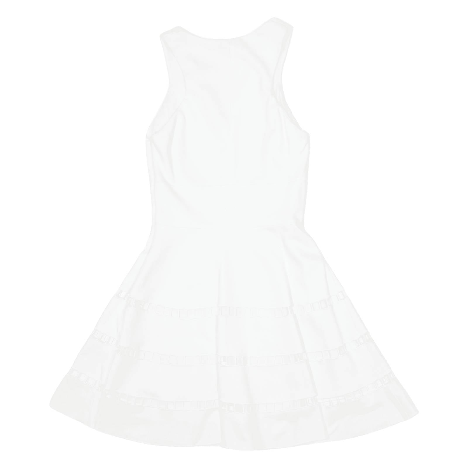 ROBERT RODRIGUEZ Womens Skater Dress White Viscose Sleeveless Knee Length S