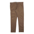 DICKIES Mens Cotton Blend Brown Slim Straight Trousers W37 L32 Workwear Zip