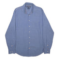 TOMMY HILFIGER Mens Blue L Cotton Blend Classic Shirt Button Down Collar Long