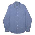 TOMMY HILFIGER Mens Blue L Cotton Blend Classic Shirt Button Down Collar Long