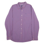 CHAPS Mens Purple & Blue Check Shirt XL Cotton Blend Casual Button Down