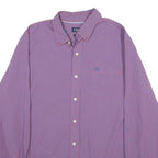 CHAPS Mens Purple & Blue Check Shirt XL Cotton Blend Casual Button Down