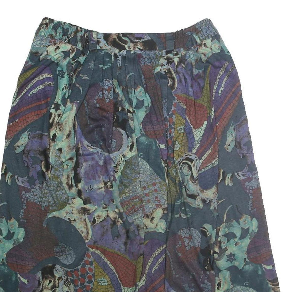 YESSICA Womens Blue Printed Midi Polyester Skirt M Elegant Comfort