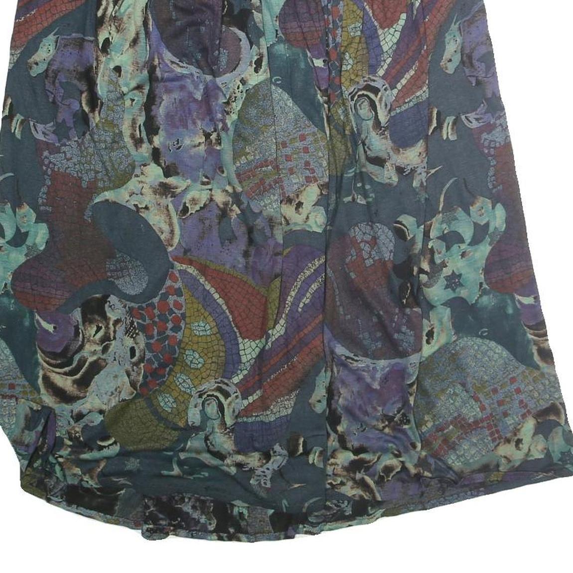 YESSICA Womens Blue Printed Midi Polyester Skirt M Elegant Comfort