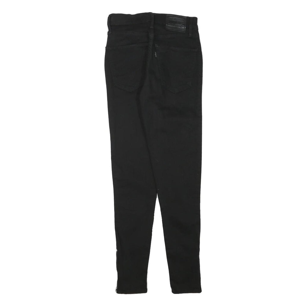 LEVI'S Womens Black Slim Skinny Denim Light W23 L26 Zip Pockets Zipped Hems
