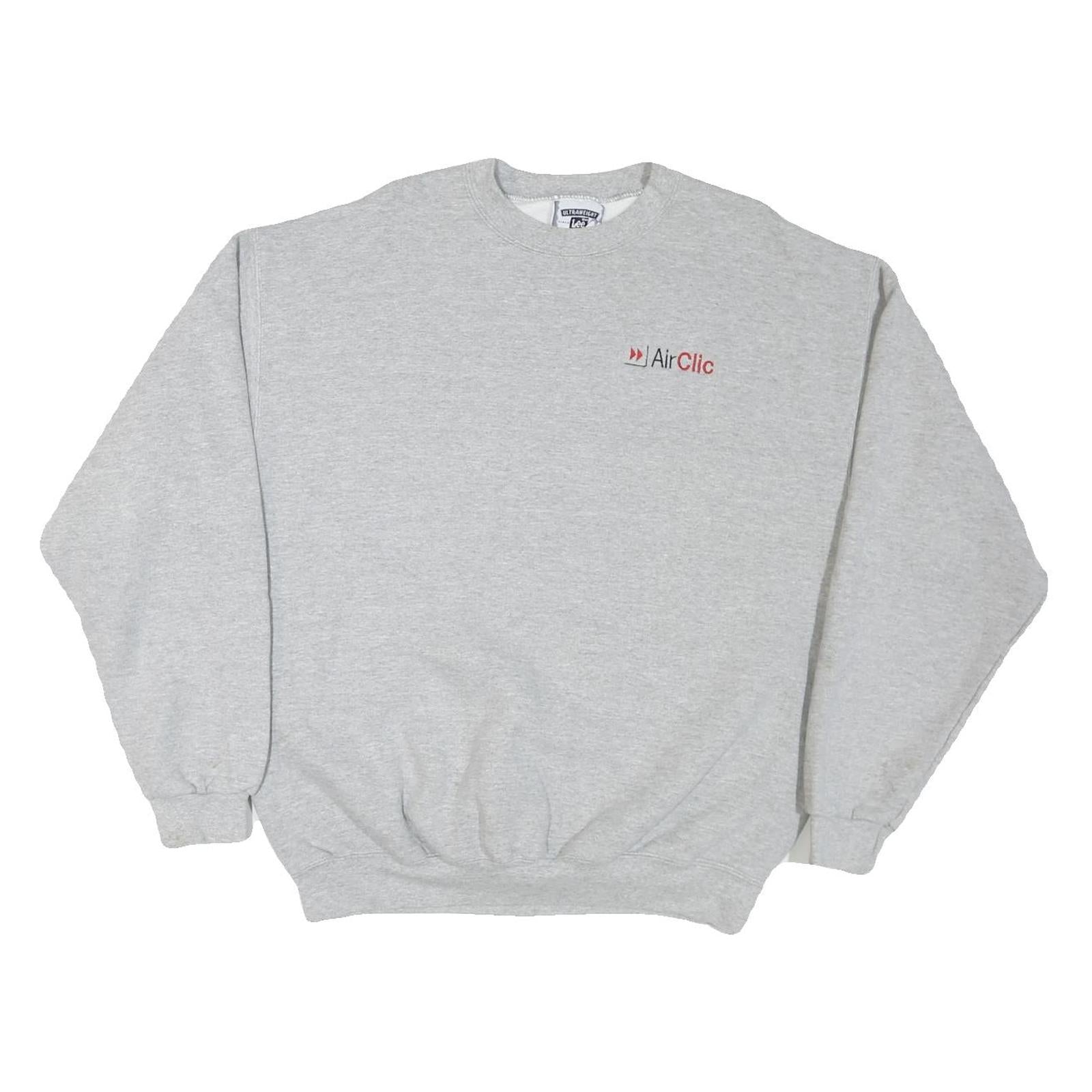 LEE Mens Grey Sweatshirt Crew Neck L Cotton Blend Pullover Casual Comfortable