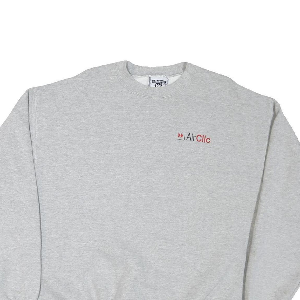 LEE Mens Grey Sweatshirt Crew Neck L Cotton Blend Pullover Casual Comfortable