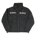 KARL KANI Womens Black Polyester Blend Zip Up Jacket S Woven Casual Urban