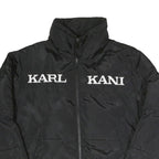 KARL KANI Womens Black Polyester Blend Zip Up Jacket S Woven Casual Urban