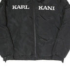 KARL KANI Womens Black Polyester Blend Zip Up Jacket S Woven Casual Urban