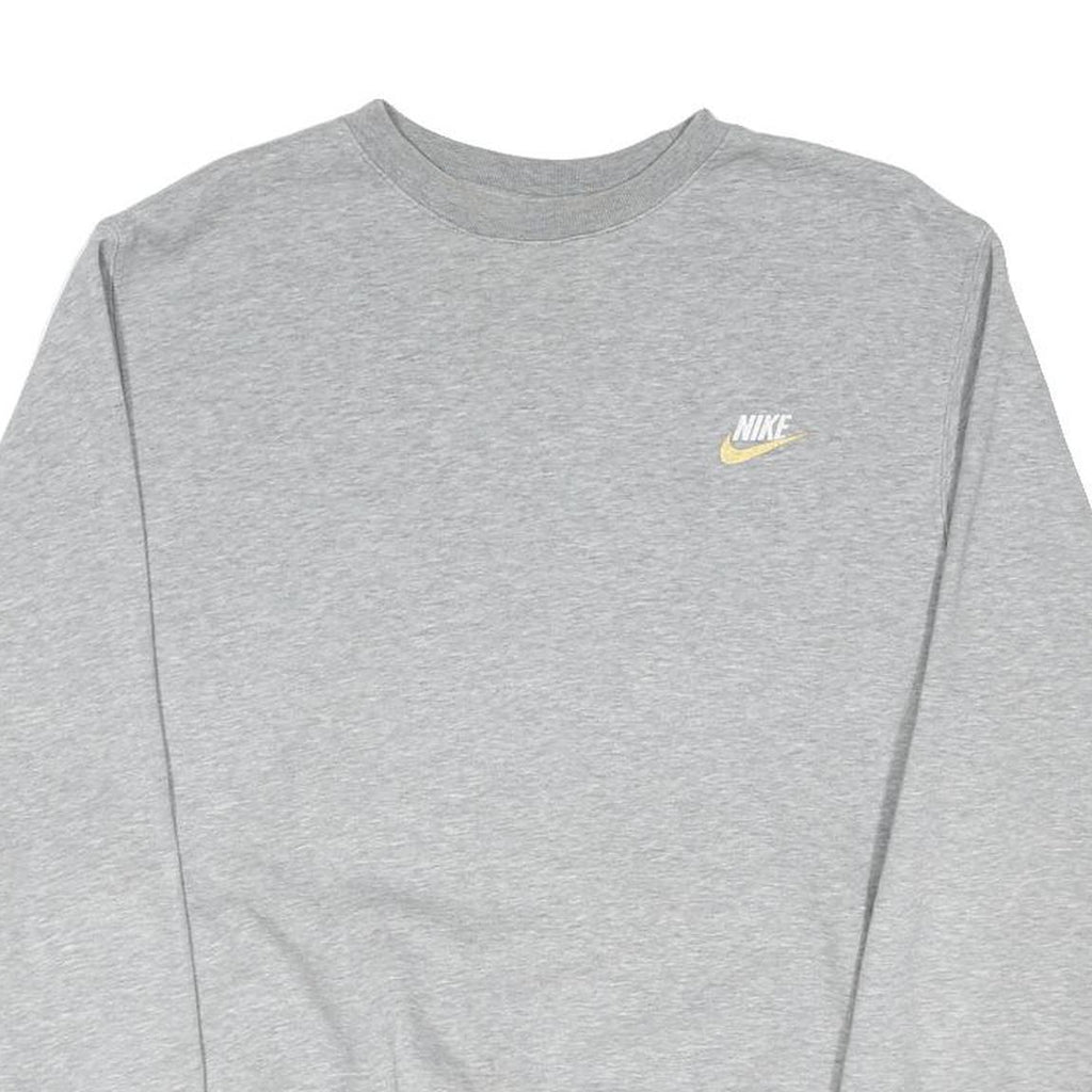 NIKE Womens Grey Sweatshirt Crew Neck S Cotton Blend Casual Pullover