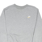 NIKE Womens Grey Sweatshirt Crew Neck S Cotton Blend Casual Pullover
