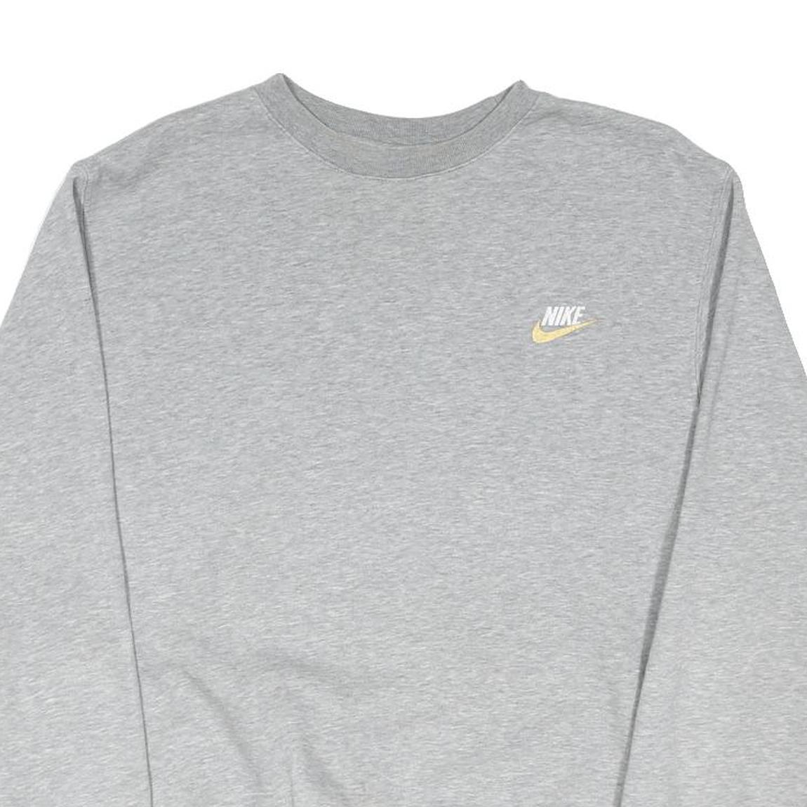 NIKE Womens Grey Sweatshirt Crew Neck S Cotton Blend Casual Pullover