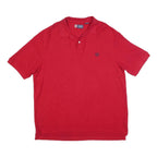 CHAPS Mens Red Short Sleeve Plain XL Polo Shirt Cotton Blend Casual