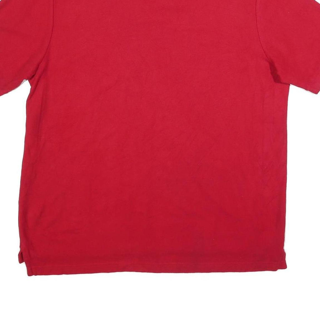 CHAPS Mens Red Short Sleeve Plain XL Polo Shirt Cotton Blend Casual