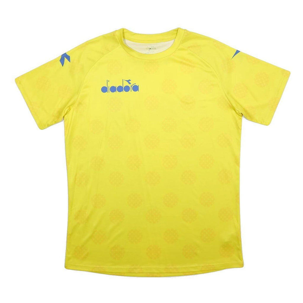 DIADORA Mens Yellow Graphic T-Shirt XL Short Sleeve Crew Neck Sports Casual