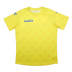 DIADORA Mens Yellow Graphic T-Shirt XL Short Sleeve Crew Neck Sports Casual