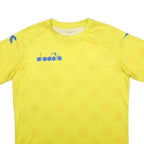 DIADORA Mens Yellow Graphic T-Shirt XL Short Sleeve Crew Neck Sports Casual