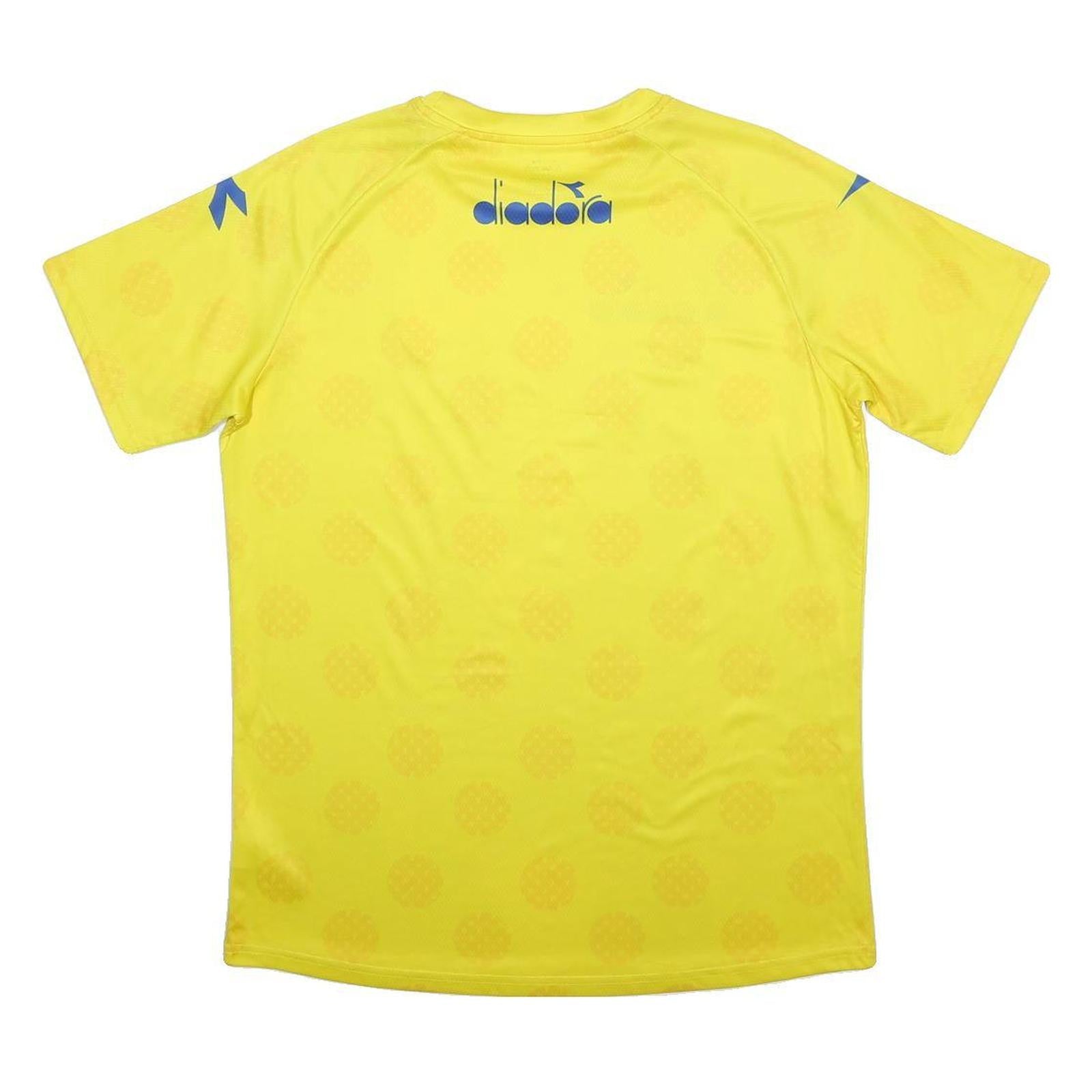 DIADORA Mens Yellow Graphic T-Shirt XL Short Sleeve Crew Neck Sports Casual