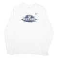 NIKE Mens White Butler Swimming Long Sleeve Crew Neck Graphic T-Shirt M