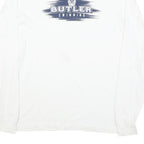 NIKE Mens White Butler Swimming Long Sleeve Crew Neck Graphic T-Shirt M