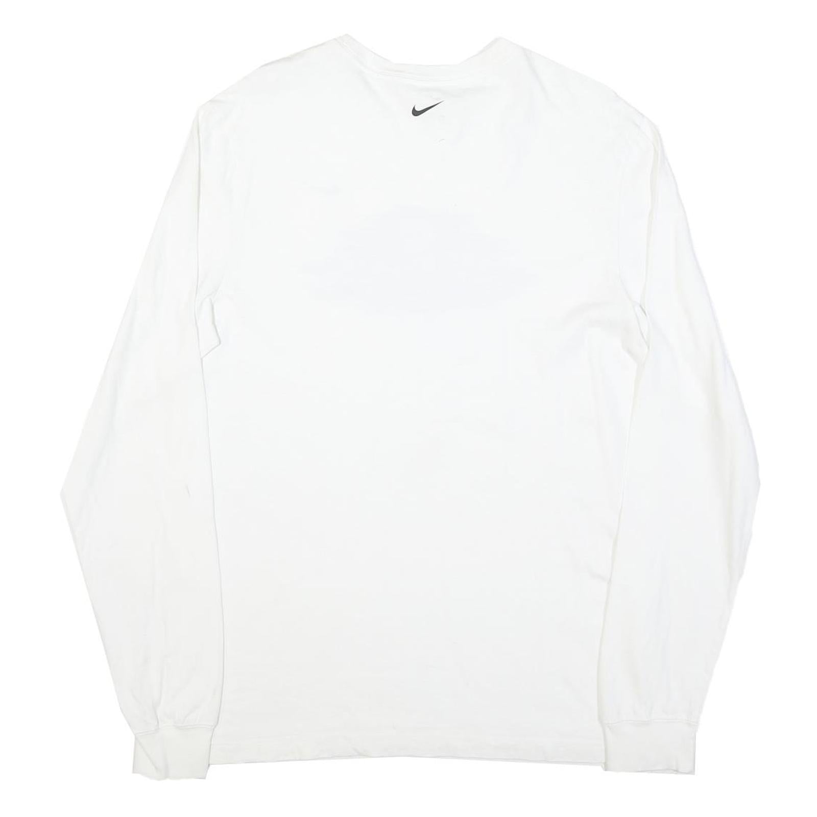 NIKE Mens White Butler Swimming Long Sleeve Crew Neck Graphic T-Shirt M