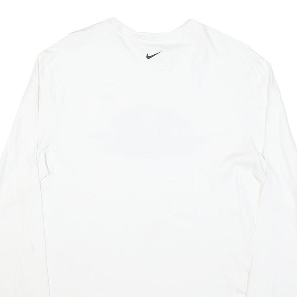 NIKE Mens White Butler Swimming Long Sleeve Crew Neck Graphic T-Shirt M