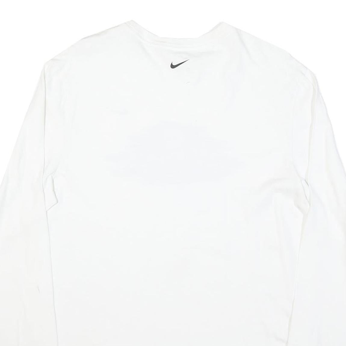 NIKE Mens White Butler Swimming Long Sleeve Crew Neck Graphic T-Shirt M