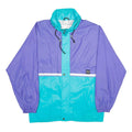 AQUA GUARD Mens Blue & Purple Nylon Jacket L Shell Colourblock Zip