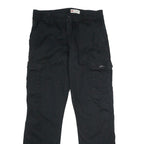WRANGLER Mens Black Relaxed Cargo Trousers W36 L34 Cotton Blend Zip