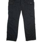 WRANGLER Mens Black Relaxed Cargo Trousers W36 L34 Cotton Blend Zip