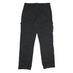 WRANGLER Mens Black Relaxed Cargo Trousers W36 L34 Cotton Blend Zip