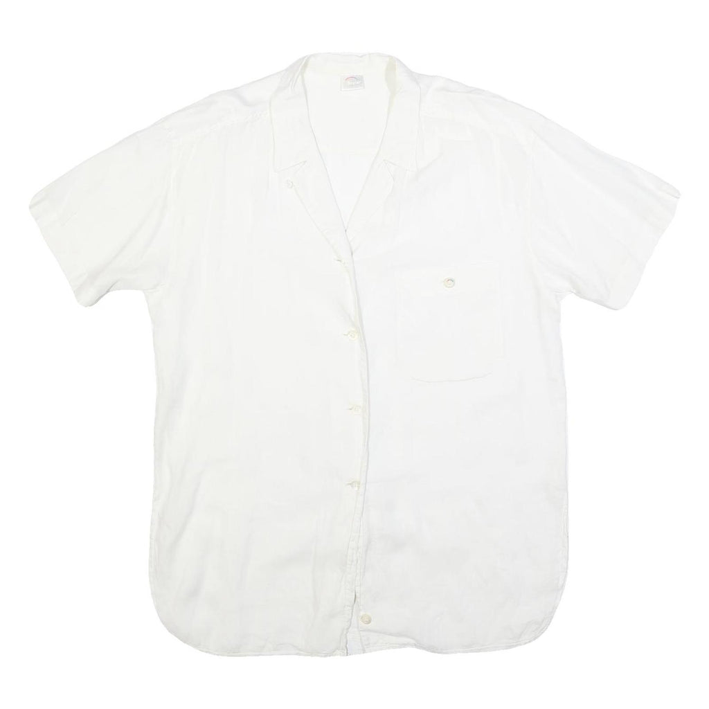 BOGNER Womens White Plain Shirt L Lightweight Button Shirt Casual Relaxed Fit