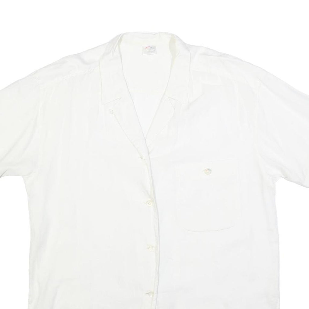 BOGNER Womens White Plain Shirt L Lightweight Button Shirt Casual Relaxed Fit