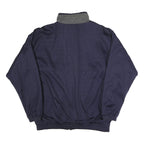 Mens Navy Blue Reversible Jacket L Polyester Blend Plain Zip Casual Outerwear