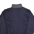 Mens Navy Blue Reversible Jacket L Polyester Blend Plain Zip Casual Outerwear
