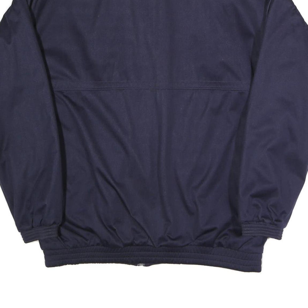 Mens Navy Blue Reversible Jacket L Polyester Blend Plain Zip Casual Outerwear