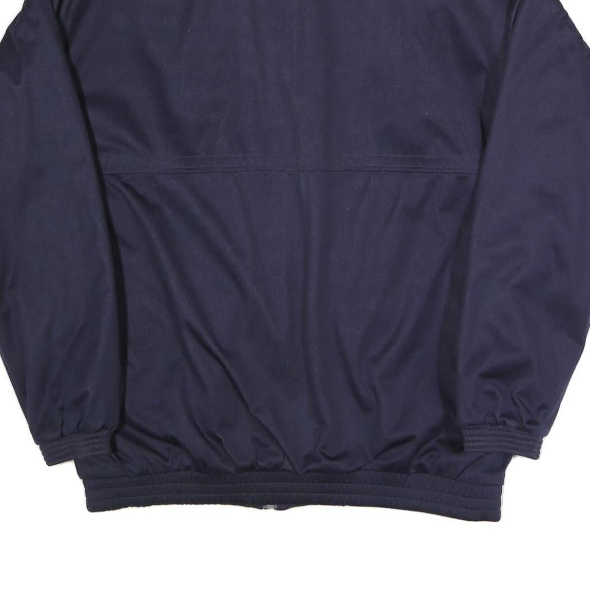 Mens Navy Blue Reversible Jacket L Polyester Blend Plain Zip Casual Outerwear